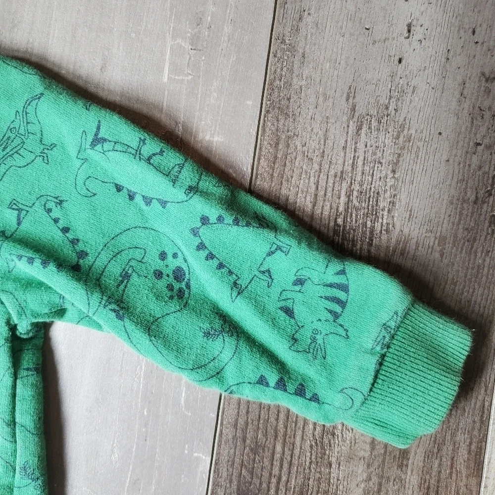 Carter's Green T-Rex Dinosaur Fleece Pullover Sweatshirt Boys Size 18m EUC